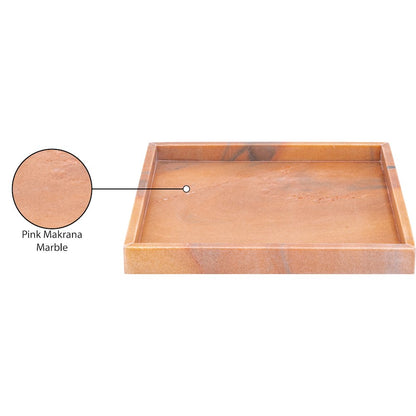 Barletta Pink Square Marble Tray