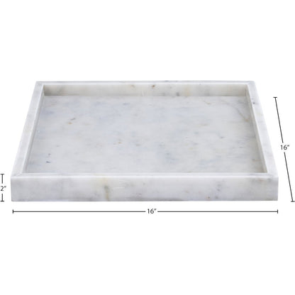 Barletta White Square Marble Tray
