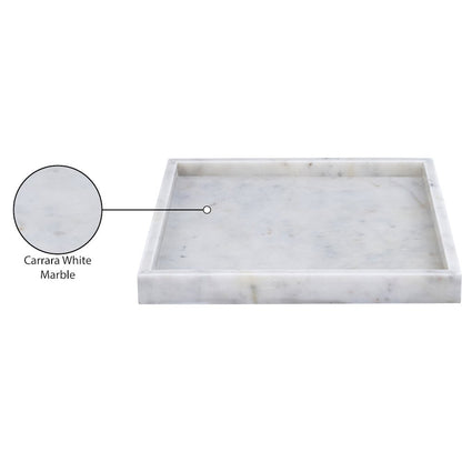 Barletta White Square Marble Tray
