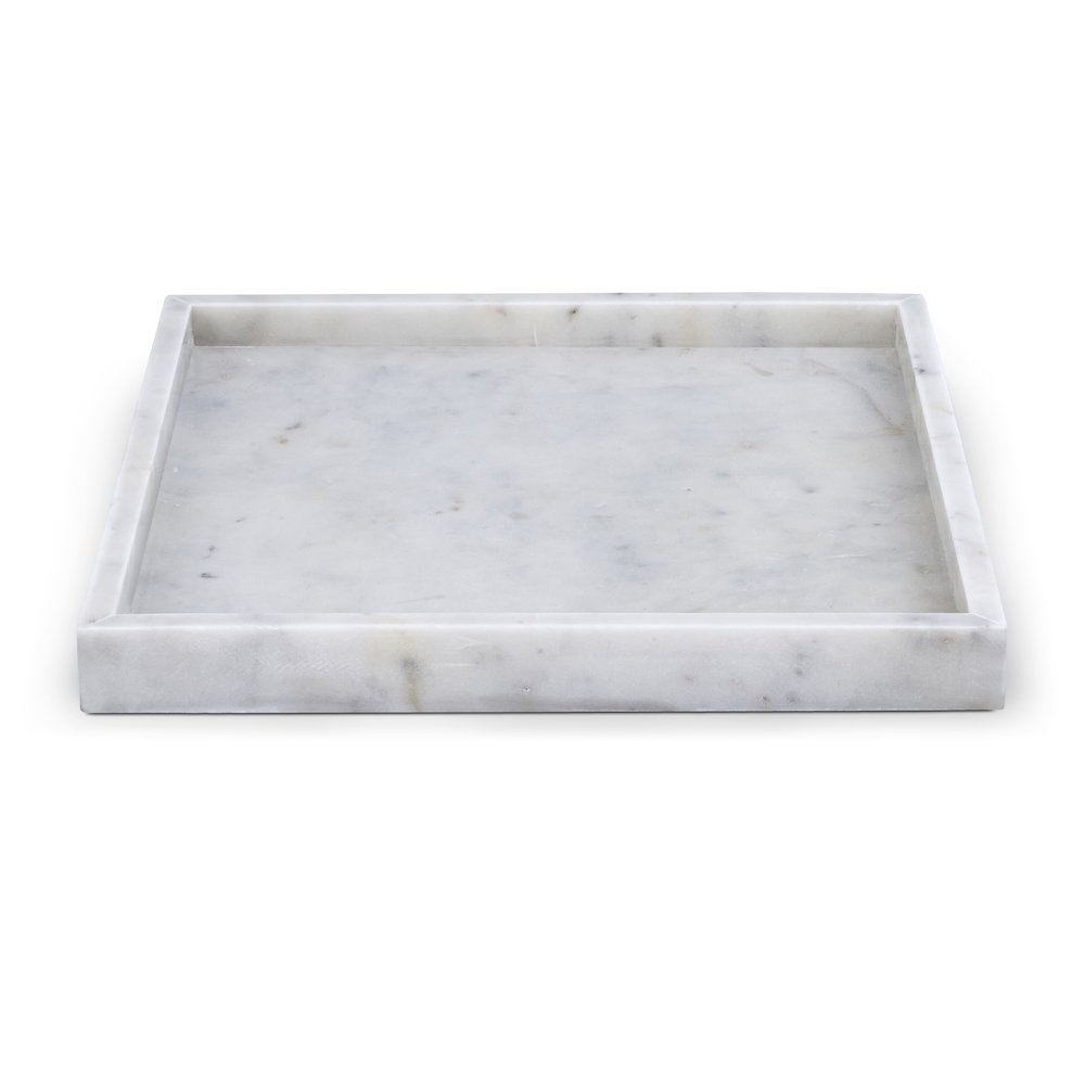 Barletta White Square Marble Tray
