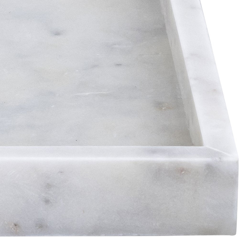 Barletta White Square Marble Tray