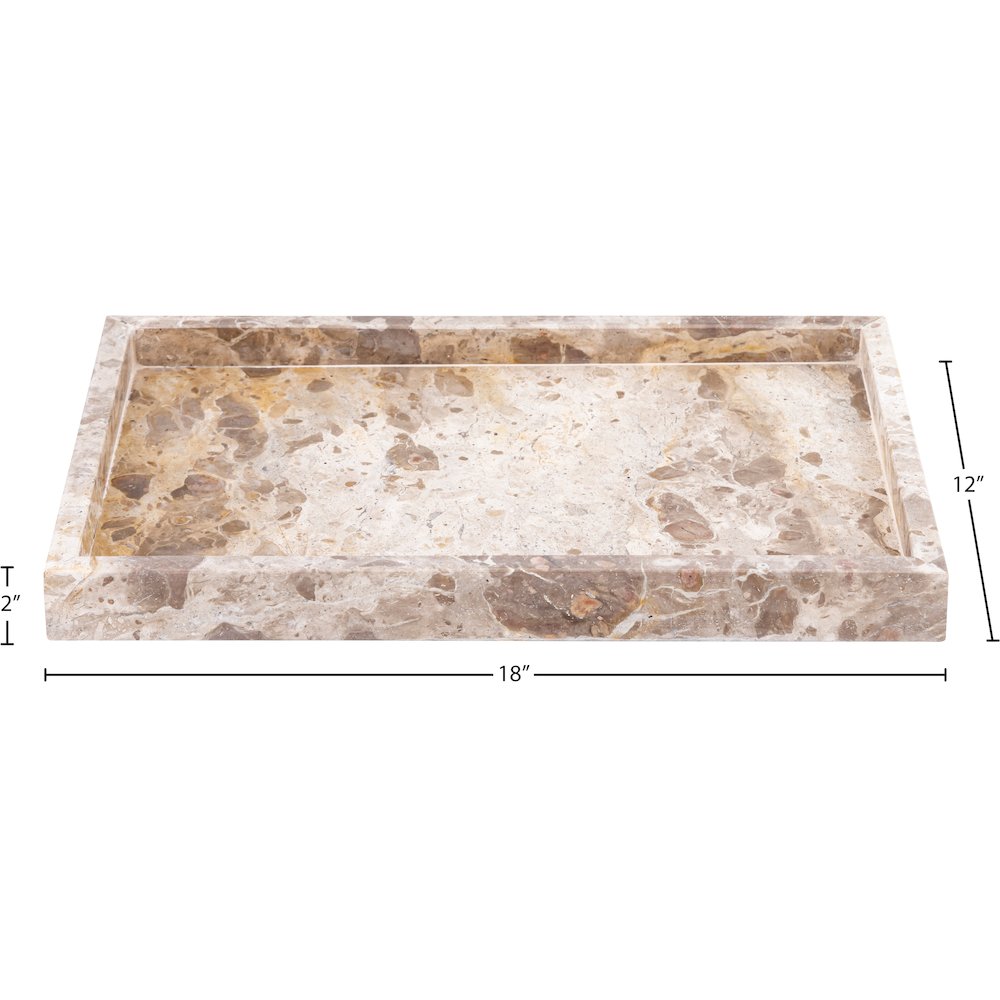 Barletta Beige Rectangular Marble Tray
