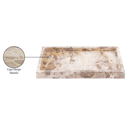 Barletta Beige Rectangular Marble Tray
