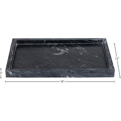 Barletta Black Rectangular Marble Tray