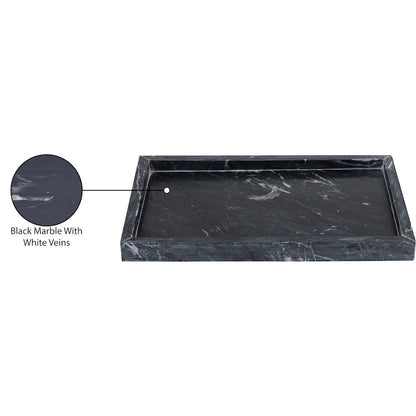 Barletta Black Rectangular Marble Tray