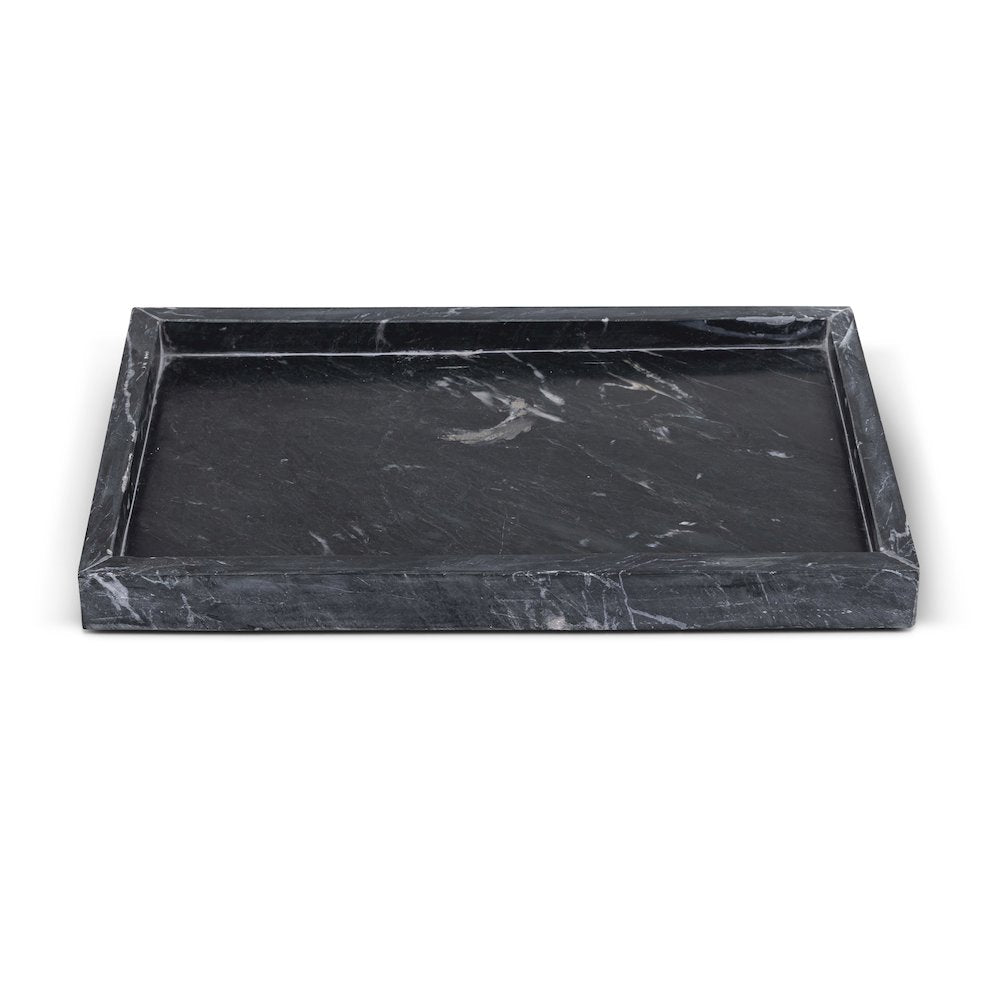 Barletta Black Rectangular Marble Tray