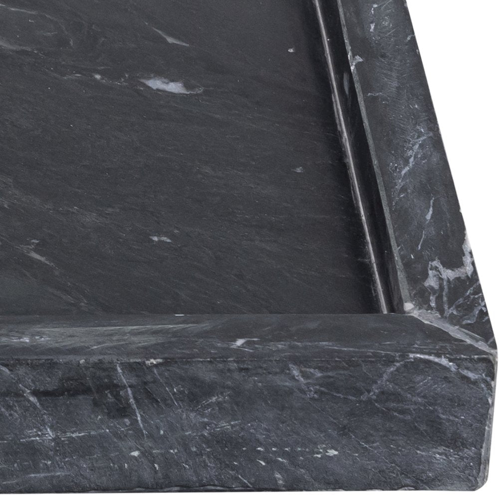 Barletta Black Rectangular Marble Tray