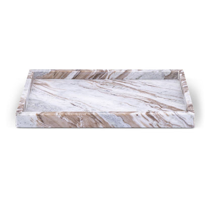 Barletta Brown Rectangular Marble Tray