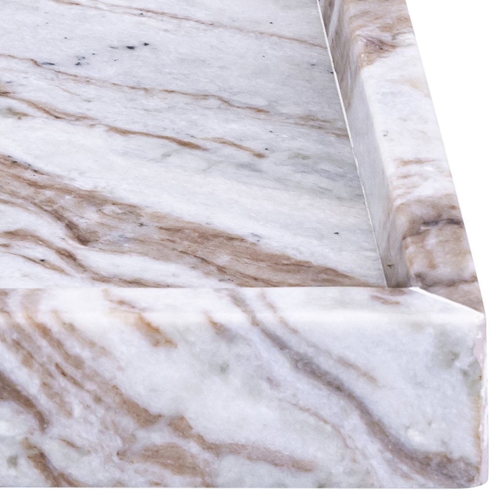 Barletta Brown Rectangular Marble Tray
