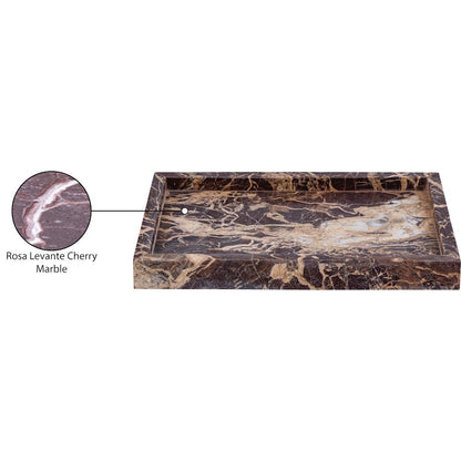 Barletta Cherry Rectangular Marble Tray