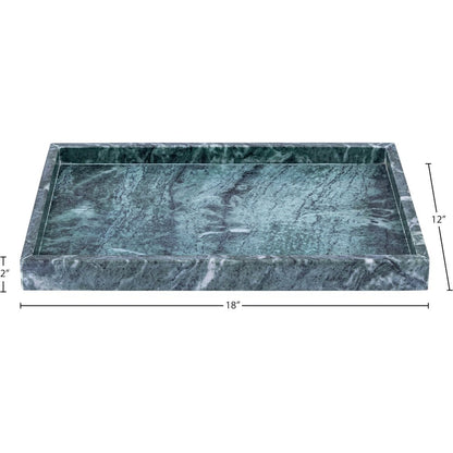 Barletta Green Rectangular Marble Tray