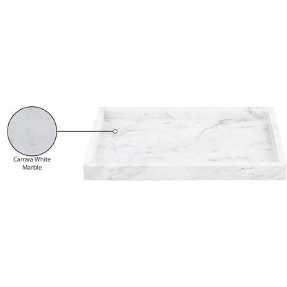 Barletta White Rectangular Marble Tray