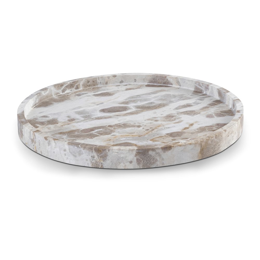 Barletta Beige Round Marble Tray