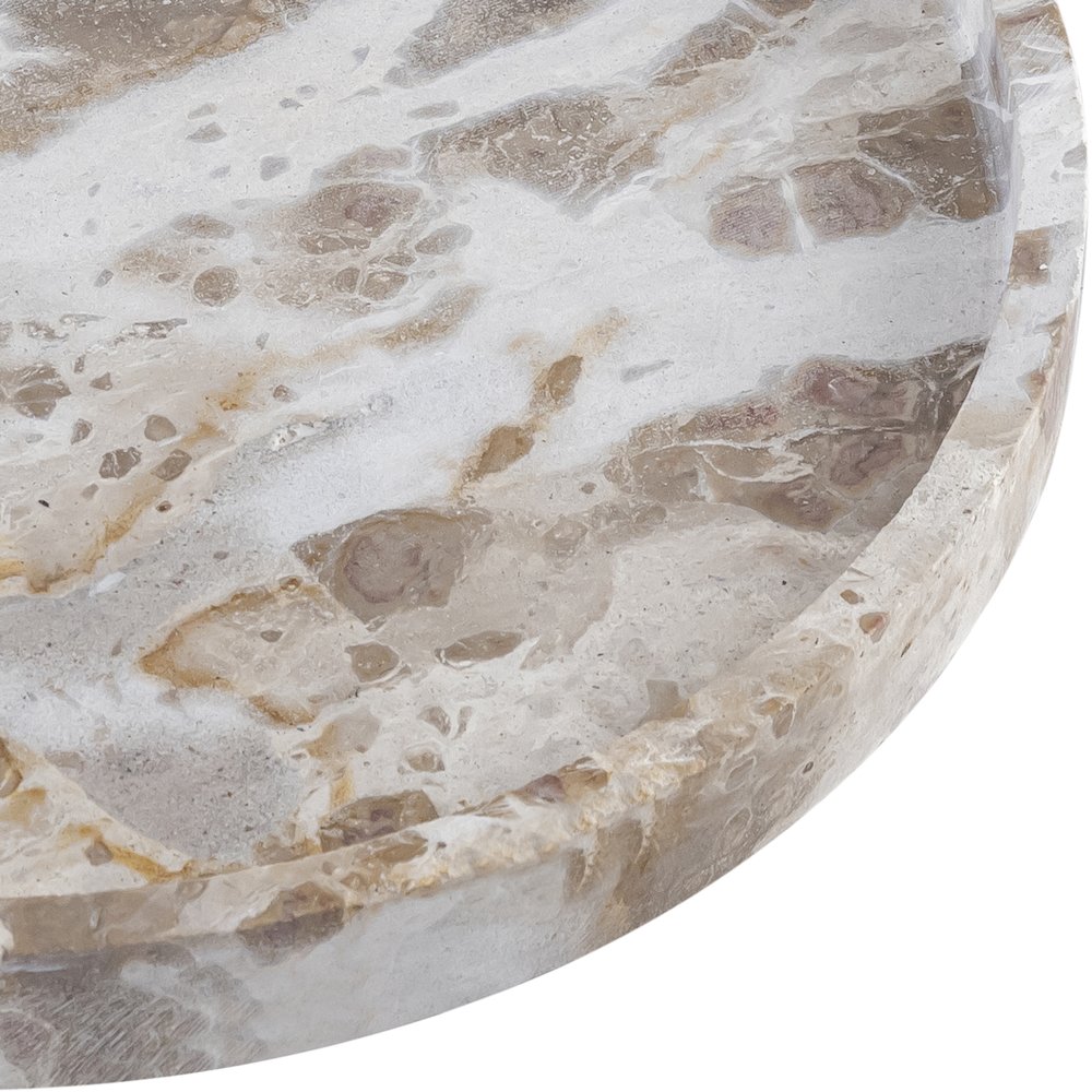 Barletta Beige Round Marble Tray