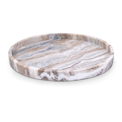 Barletta Brown Round Marble Tray