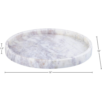 Barletta White Round Marble Tray