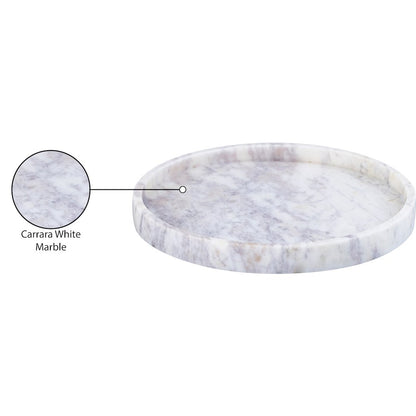 Barletta White Round Marble Tray