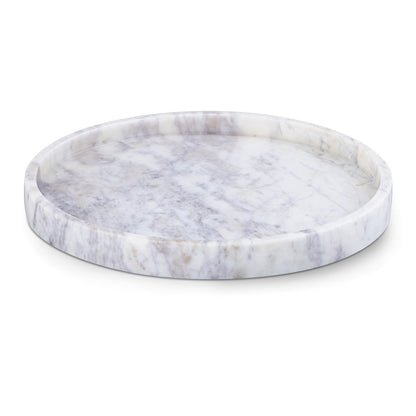 Barletta White Round Marble Tray