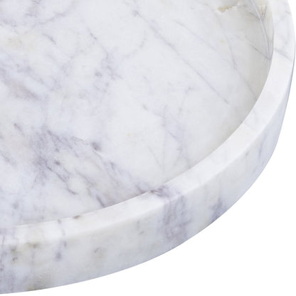 Barletta White Round Marble Tray