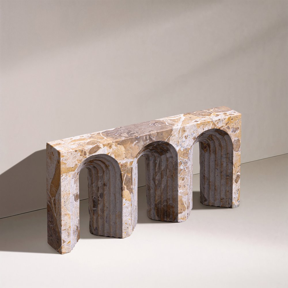 Curva Beige Marble Decorative Object