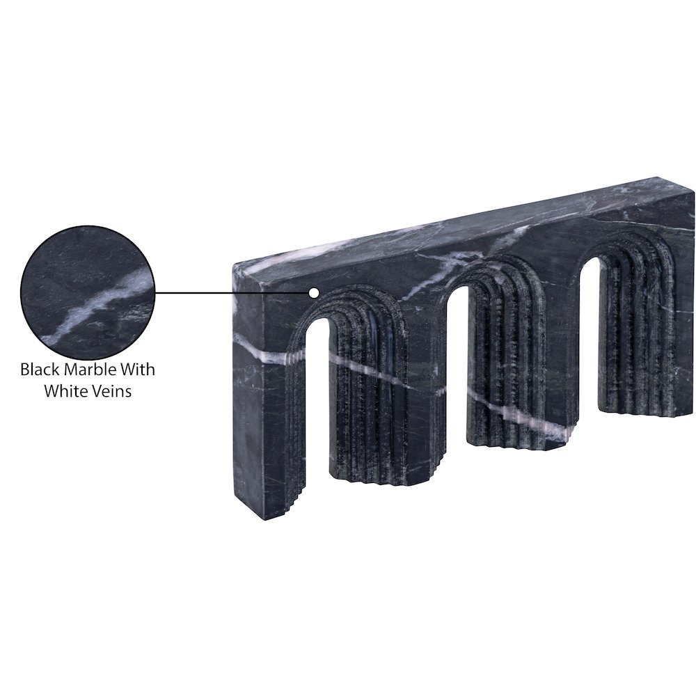 Curva Black Marble Decorative Object