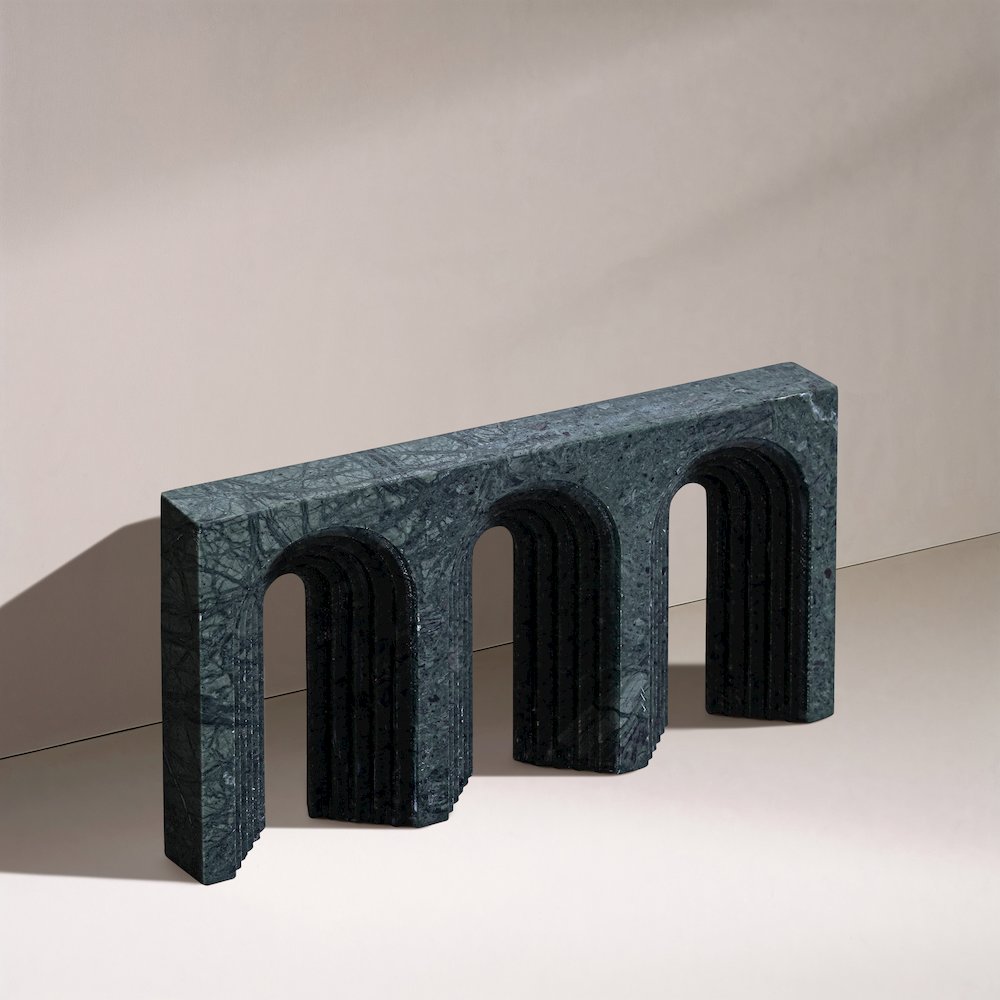 Curva Green Marble Decorative Object