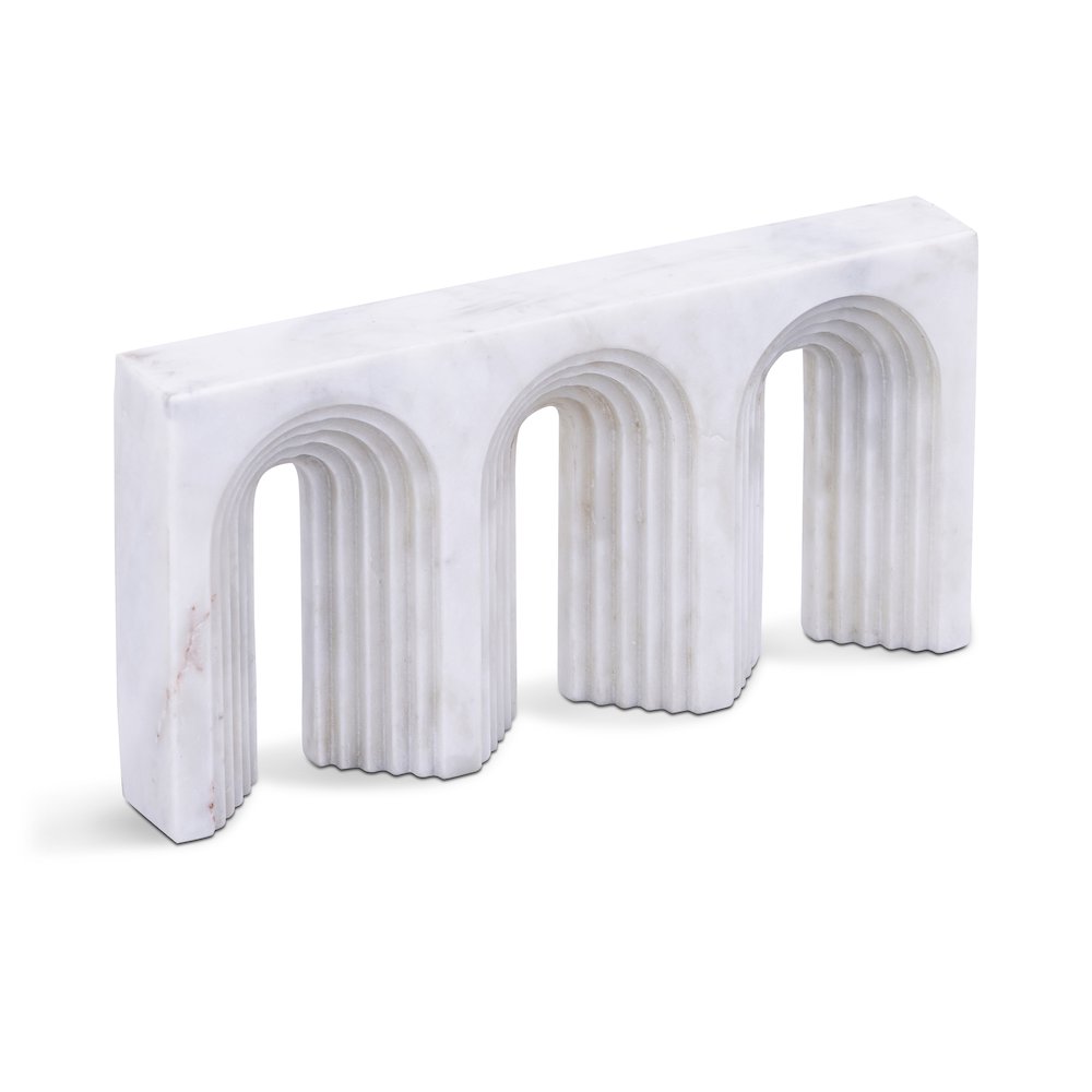 Curva White Marble Decorative Object
