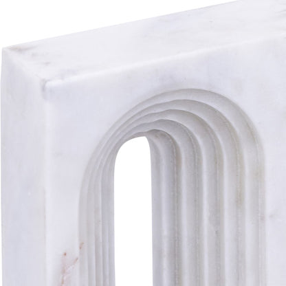 Curva White Marble Decorative Object