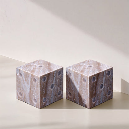 Dice Brown Marble Decorative Dice