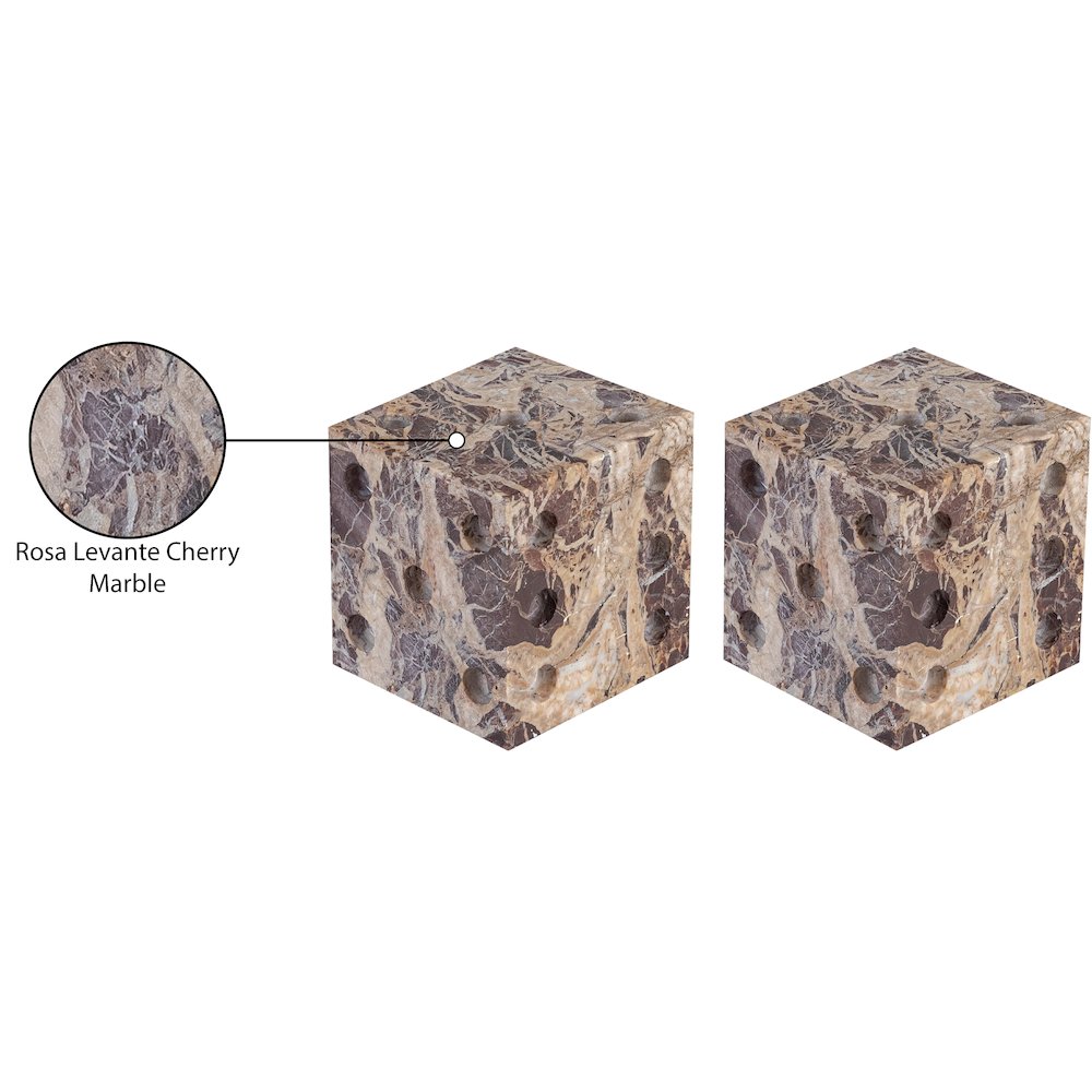 Dice Cherry Marble Decorative Dice