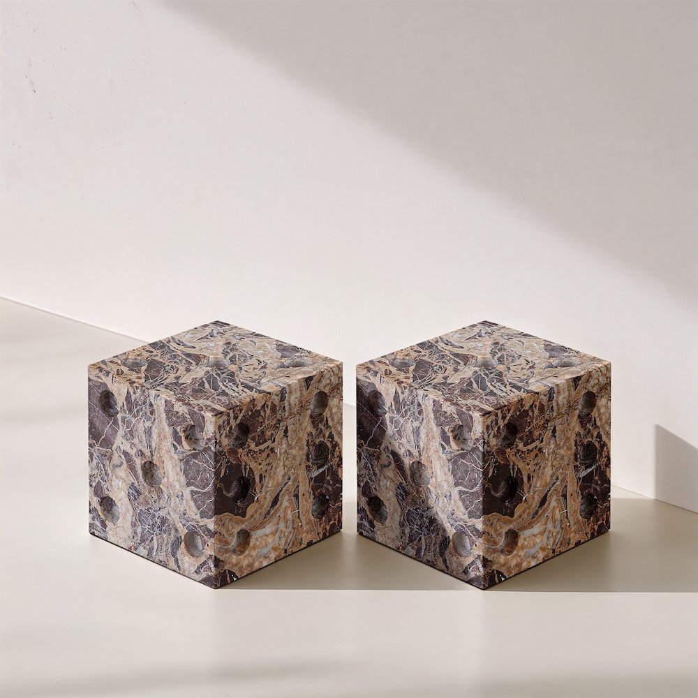Dice Cherry Marble Decorative Dice