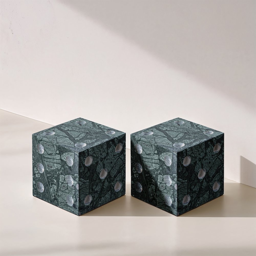 Dice Green Marble Decorative Dice