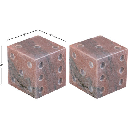 Dice Pink Marble Decorative Dice