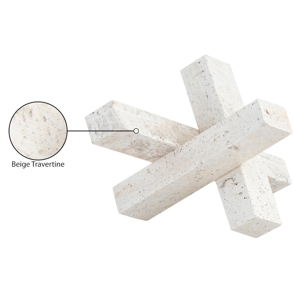 Stix Beige Travertine Decorative Object