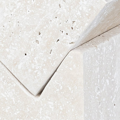 Quad Beige Travertine Decorative Cube