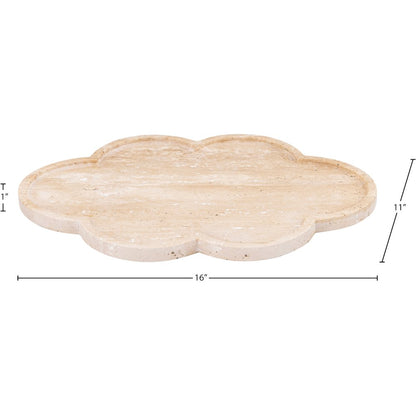 Rimini Beige Clover Shaped Travertine Tray