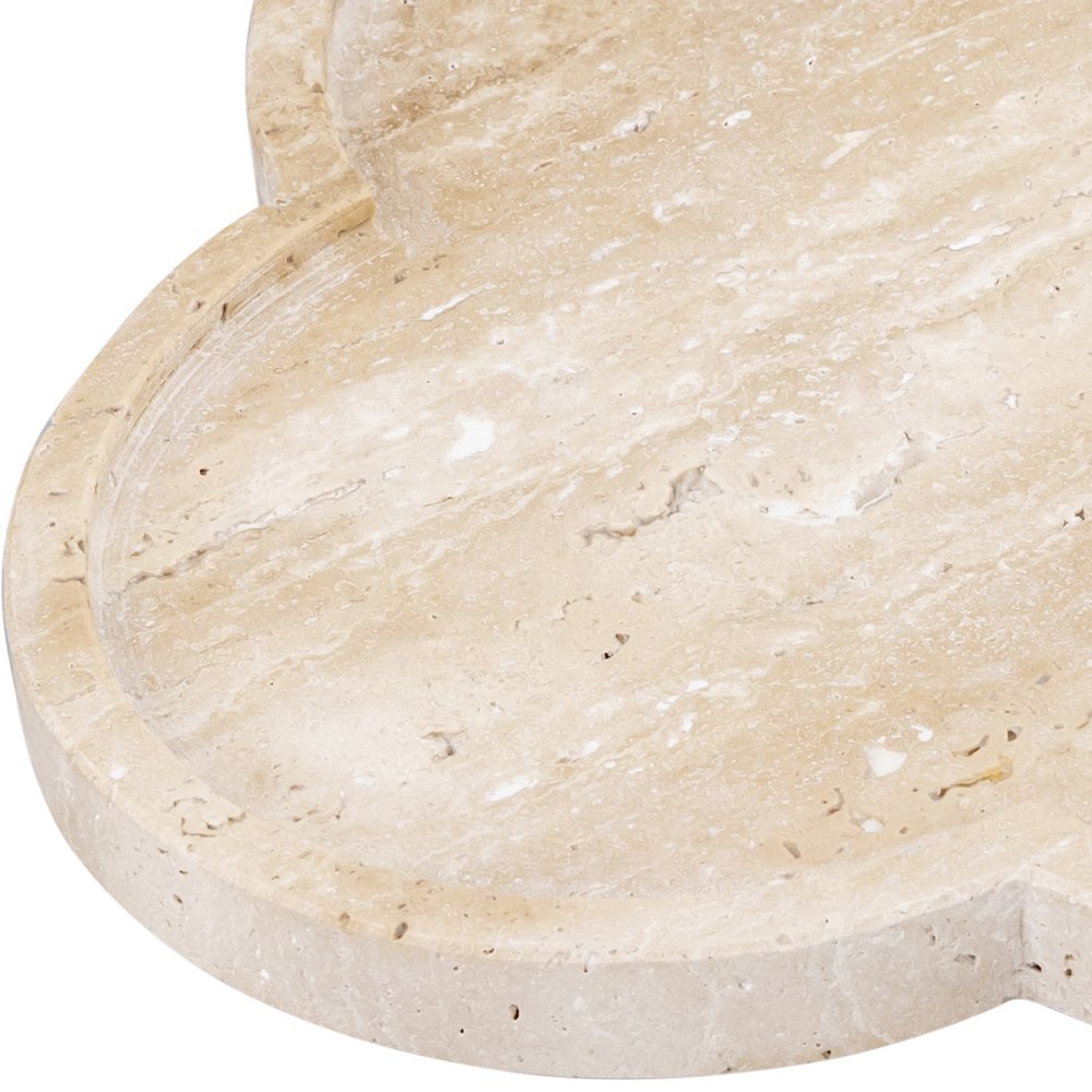 Rimini Beige Clover Shaped Travertine Tray