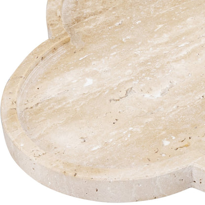 Rimini Beige Clover Shaped Travertine Tray