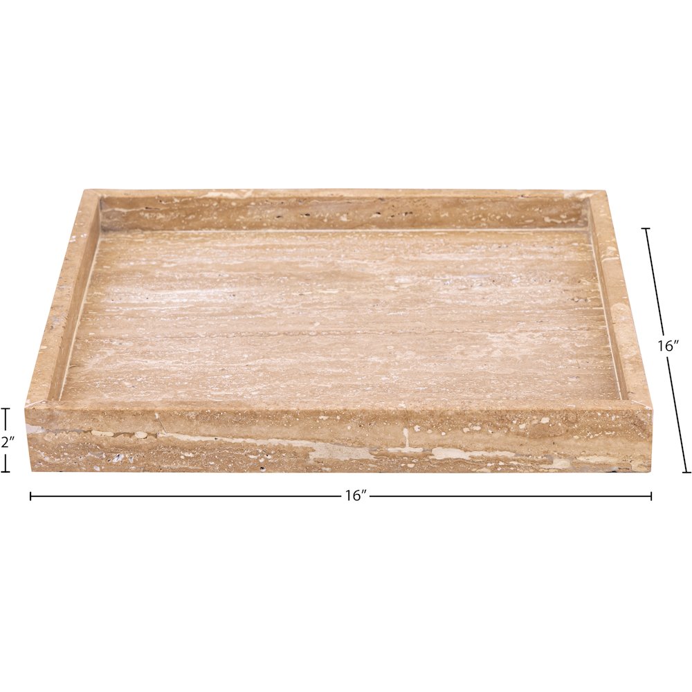 Barletta Beige Square Travertine Tray
