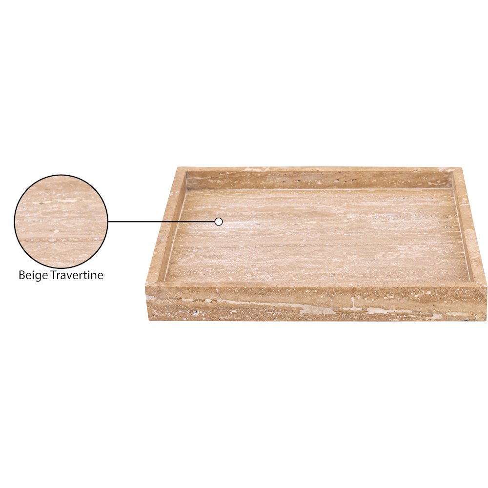 Barletta Beige Square Travertine Tray