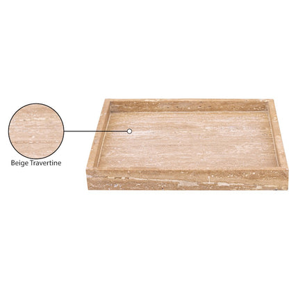 Barletta Beige Square Travertine Tray