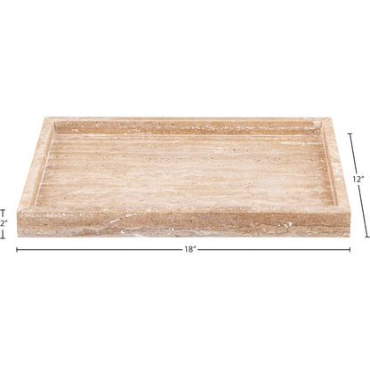 Barletta Beige Rectangular Travertine Tray