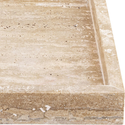 Barletta Beige Rectangular Travertine Tray