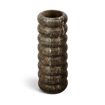 Rousse Grey Travertine Vase