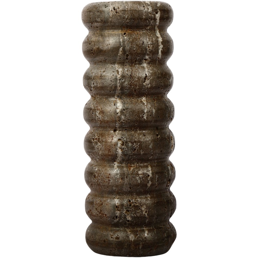 Rousse Grey Travertine Vase