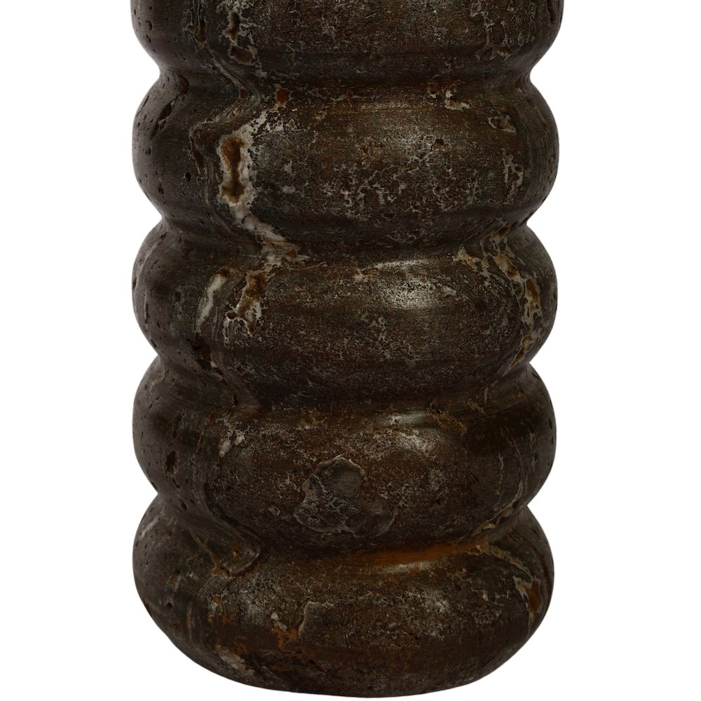 Rousse Grey Travertine Vase
