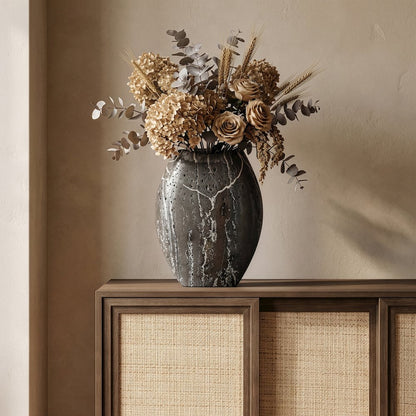 Sadie Grey Travertine Vase