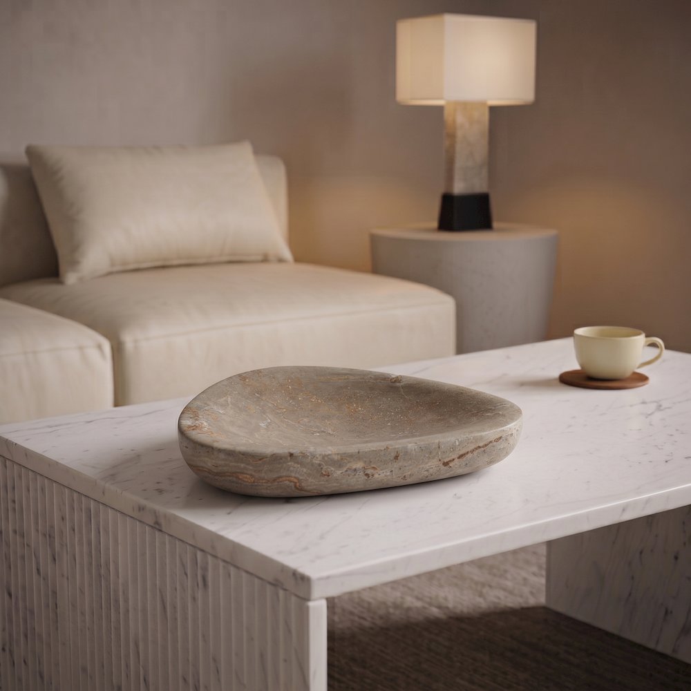 Whelan Grey Travertine Bowl