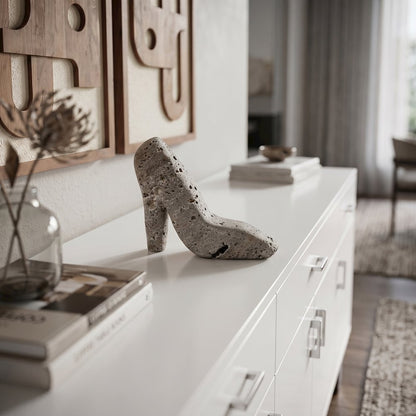Meryl Grey Travertine Tabletop Object