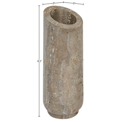 Lochlan Grey Travertine Vase